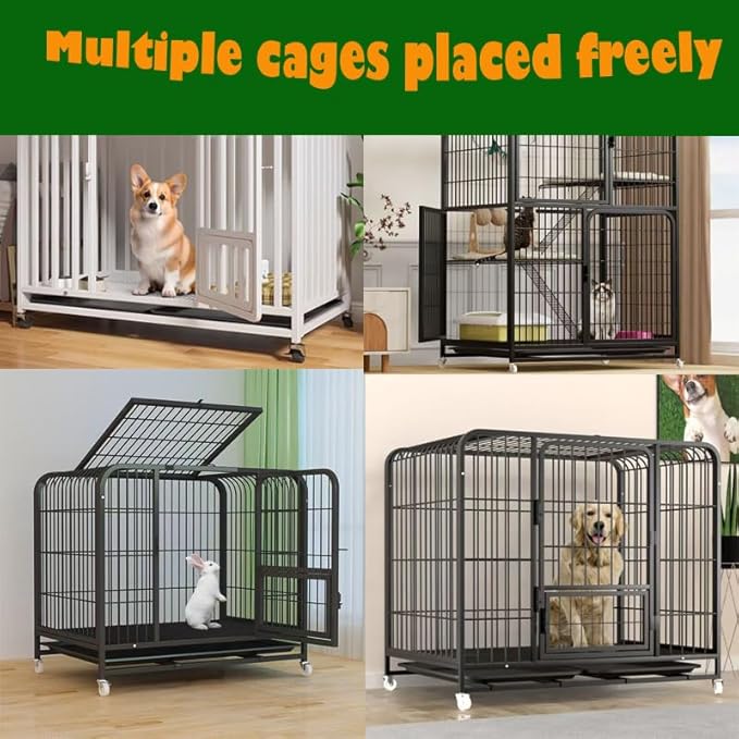 54 oz Pet Food Dispenser, Gravity Feeder Bowl for Cage, Auto Feeder for Ferret, Cat, Dog and Other Small & Medium Animals, Compatible with Widemouth Cages(Yellow)
