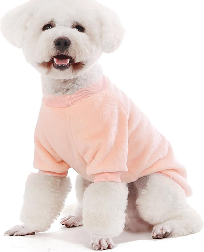 FabriCastle Dog Sweaters, 3-Pack Dog Clothes for Small Female Dogs & Cats, Soft and Warm Pet Coats XXS - XL, Winter Pet Jackets, Doggy Apparel Costumes Outfits (Ballet Pink,SkyBlue,Peach, Large)