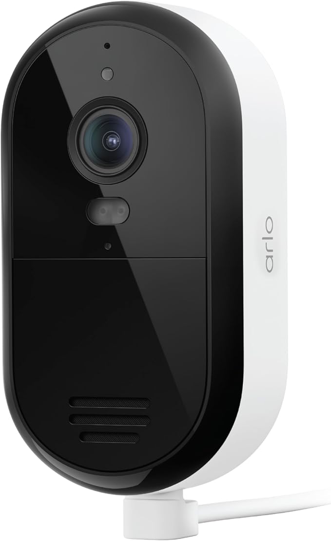 Security Camera Outdoor Wired 1-Pack - Arlo Essential 2K Surveillance Camera with Person Detection, Package Alert, Color Night Vision, 2-Way Audio, Weather Resistant, Motion Detection