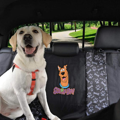 BDK Scooby Doo Waterproof Dog Car Seat Cover for Back Seat, Full Hammock Style – Heavy Duty Black Oxford Automotive Rear Bench Seat Cover for Dogs, Interior Covers for Auto Truck Van SUV
