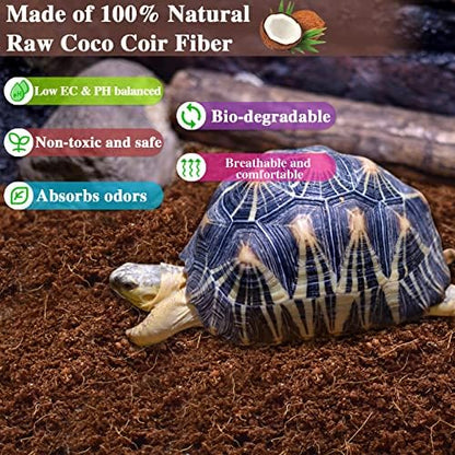 ZeeDix 4 Pack Coconut Fiber Substrate, Premium Coco Coir Reptile Substrate