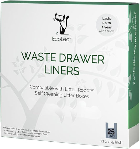 EcoLeo, Compatible with Litter-Robot 3, Handle Waste Drawer Liner Bags, Thick, for Automatic Litter Box, Compatible with Leo's Loo