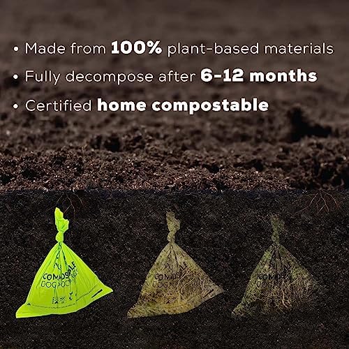 ANECO 100% Certified Home Compostable Dog Poop Bags (135 Count/9 Rolls)