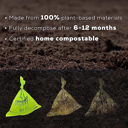 ANECO 100% Certified Home Compostable Dog Poop Bags (135 Count/9 Rolls)