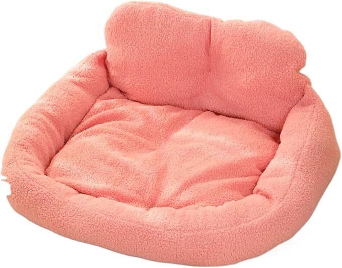 Pet Beds, Dog, Winter Warm and Thickened, Detachable and Washable, and Cat(Pink,60X50X26)