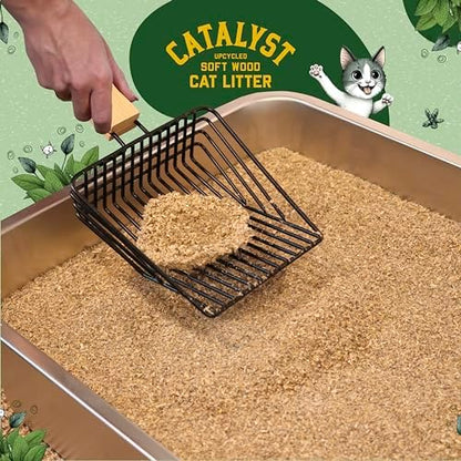 Catalyst Natural Soft Wood Cat Litter (2 Pack, 20lb Bags) - Superior Odor Control, Strong Clumping, Low Dust, and Biodegradable (20lb, Set of 2, Unscented)