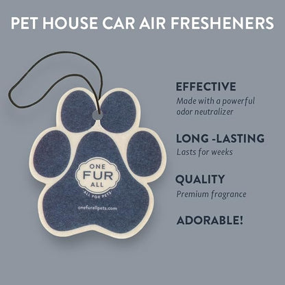 One Fur All Pet House Car Air Freshener - Moonlight Pack of 4 - Non-toxic Car Air Freshener - Pet-Friendly Air Freshener For Small Spaces & Car - Hanging Odor Eliminating Air Freshener