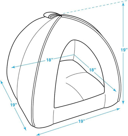 Best Pet Supplies Cat Bed for Indoor Cat, Domed Tent House with Removable Pillow, Covered Cat Cave for Small Dog, Puppies and All Breeds of Cats - Navy, 19 x 19 x H:19"