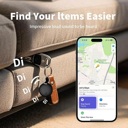 Air Tracker Tags-2 Pack, iOS Smart Bluetooth Tracker, Black | Keys Finder Works with Apple Find My App, Replaceable Battery, IP65 Waterproof, Anti Lost Tag for Luggage, Wallets, Backpacks