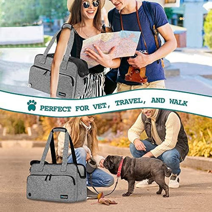 PetAmi Small Dog Purse Carrier, Airline Approved Soft Sided Tote, Gray