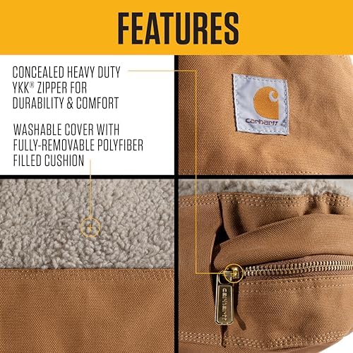Carhartt Firm Duck Sherpa-Topped Dog Bed Carhartt Brown M