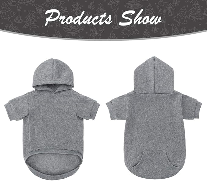 KOOLTAIL Dog Hoodie for Large Medium Small Dogs, Soft and Warm Pet Sweater with Leash Hole and Pocket Boy Girl, Puppy Fall Winter Jacket Clothes, French Pitbull Cold Weather Coat Sweatshirt, Grey L