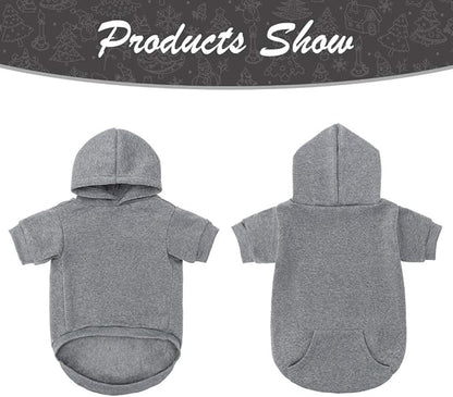 KOOLTAIL Dog Hoodie for Large Medium Small Dogs, Soft and Warm Pet Sweater with Leash Hole and Pocket Boy Girl, Puppy Fall Winter Jacket Clothes, French Pitbull Cold Weather Coat Sweatshirt, Grey L