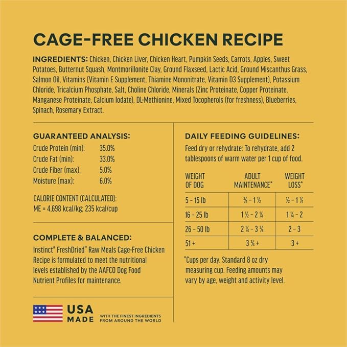 Instinct FreshDried Bites, Natural Freeze-Dried Dog Food, Grain-Free - Cage-Free Chicken, 25 oz. Bag