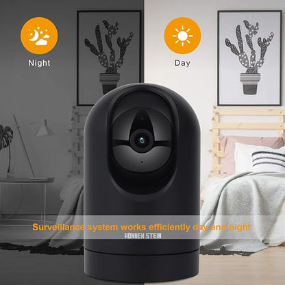 Indoor Security Camera Wireless, 2K Smart Home IP Camera 2.4G/5G Dual-Band WiFi Connection, Two-Way Audio, AI Human Motion Detection, Night Vision, App Remote Control - Black
