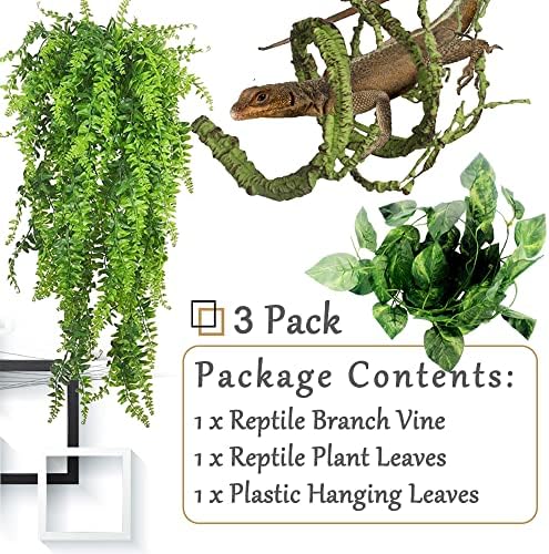Hamiledyi Fake Reptile Plants for Terrarium, Bendable Snake Climbing Vine