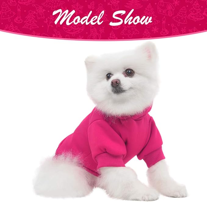 KOOLTAIL Dog Hoodie for Large Medium Small Dogs,Soft and Warm Pet Sweater with Leash Hole and Pocket Boy Girl,Puppy Fall Winter Jacket Clothes,French Pitbull Cold Weather Coat Sweatshirt,Deep Pink S