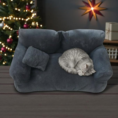 Cozy, Plush, Cotton, cat and Dog Sofa, Warm Cuddly (Dark Gray, Small)