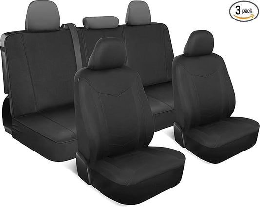 Motor Trend Neoprene Waterproof Seat Covers for Cars, Trucks, & SUV – Black Automotive Interior Protectors - Rear Split Bench Protector for Kids Dogs & Pets – Forros para Asientos de Carro