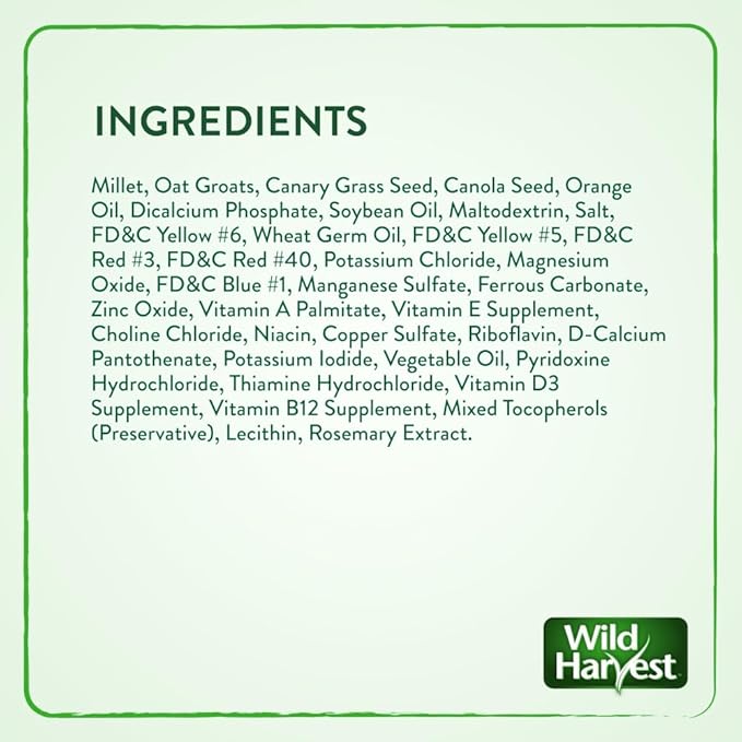 Wild Harvest Daily Blend for Parakeet, Canary, Finch & Small Birds, 2 Pounds