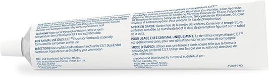 Virbac C.E.T.® Enzymatic Toothpaste| Tartar & Plaque Control for Fresh Breath | Pet Dental Care Toothpaste |Vanilla Mint Flavor, 2.5 oz
