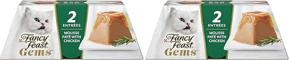 Fancy Feast Gems Pate Cat Food Mousse with Chicken and a Halo of Savory Gravy Cat Food - 4 oz. Boxes,(Pack of 16)