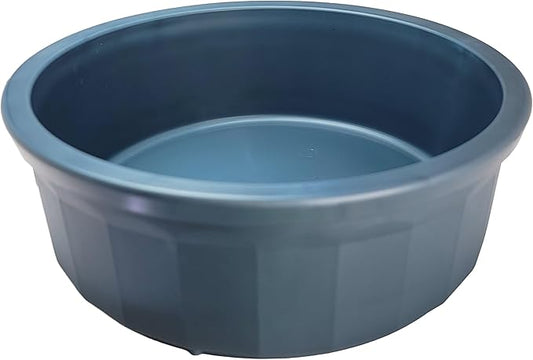 Pet Crock Bowl - Thick Durable Plastic Non-Tip Food & Water Dish for Dogs, Cats & Large Animals - 9.75 Inch Diameter - Indoor/Outdoor - Chew Resistant, Easy Clean (Blue, Jumbo 96oz)