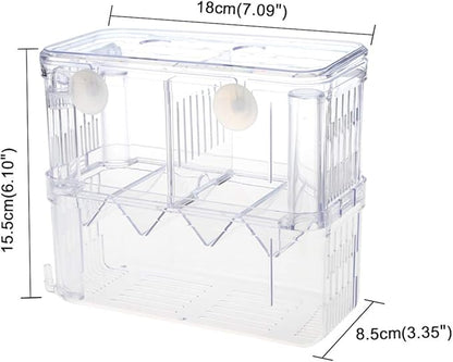 Senzeal Aquarium Fish Breeder Box Plastic Fish Isolation Breeding Box Hatching Incubator for Baby Shrimp Clownfish Guppy