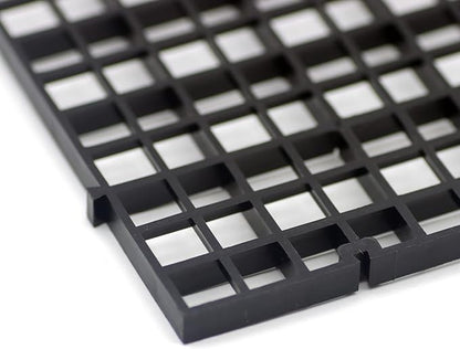 Aquarium Fish Tank Bottom Isolation 4 Pcs, Plastic Egg Crate Grid Divider Tray Egg (S 4pcs Black)
