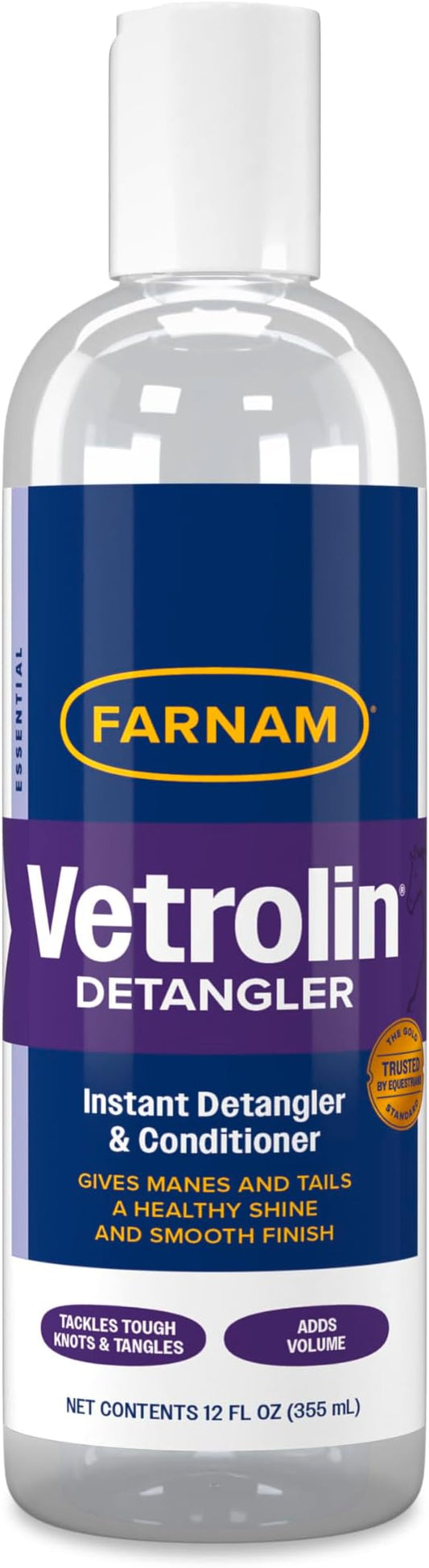 Farnam Vetrolin Instant Detangler and Conditioner for Horse Manes and Tails, 12 Oz