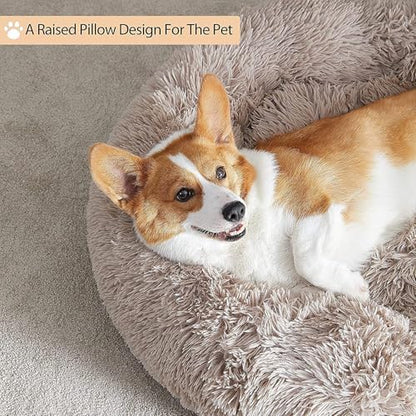 WNPETHOME Large Round Calming Dog Bed Cat Bed for Comfy Sleep