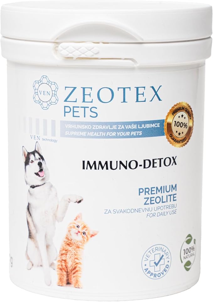 Zeolite Powder 100% Natural Food Supplement for Immunity & Detox, Digestive Health, Joint Health Supplement Powder, Liver Detox, Enhance Pet Health w/Easy-to-Use Pet Supplements, 120g/4.23 oz.