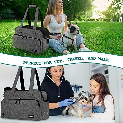 PetAmi Small Dog Purse Carrier, Airline Approved Soft Sided Tote, Dark Gray