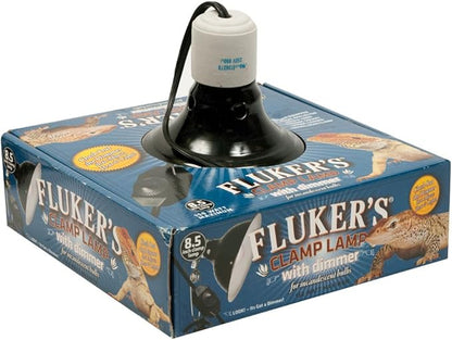 Fluker's Repta-Clamp Lamp, Heavy Duty Clamp Light For Reptile Tanks and Terrariums, UL/CUL Approved, Great for Reptile Basking, 150-Watt Maximum with Dimmable Switch, 8.5"