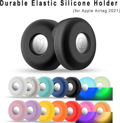for Airtag Holder for Dog Collar, Cibaabo Silicone Air Tag Case Cover | for 0.8-1.2inch Pet Collar | doesn't dangle | Compact | Easy Installation | Compatible with Apple Airtags