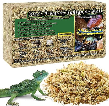 Riare 5.3oz Natural Sphagnum Moss for Reptiles- Terrarium Reptiles Moss