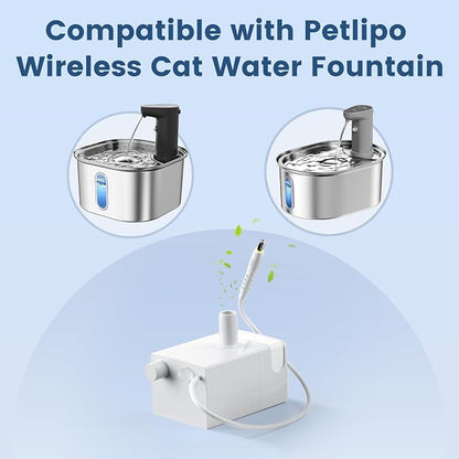 Water Pump with Shortage Alert Sensor and LED Light for Petlipo Wireless Cat Water Fountain