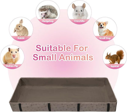 Funfurry Waterproof Guinea Pig Cage Liner,Washable Tarp Bottom Base,Cage Liners for Small Animals,Hamster Chinchilla Hedgehog Ferret Rabbit. (Tan Brown-Paw, 24" X 36")