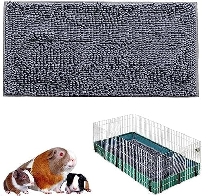 Guinea Pig Fleece, 47x24 in Cage Liner, Washable Non-Slip Mat（Grey）