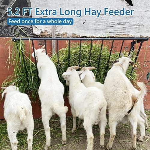 Horse Hay Feeder, 63'' Long Livestock Hay Feeder 48 Gallon Capacity