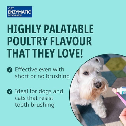 Virbac C.E.T.® Oral Hygiene Kit for Dogs | Poultry-Flavor Toothpaste | Fingerbrush and Pet Toothbrush,(Pack of 2)