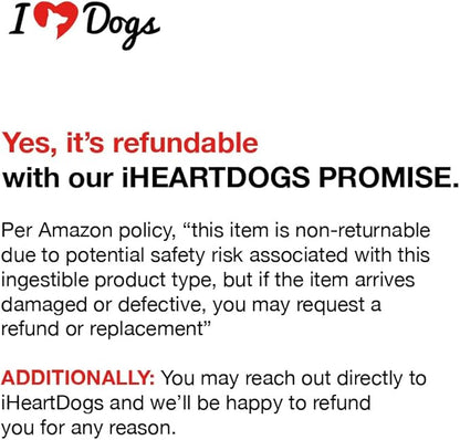 iHeartDogs 24-in-1 Senior Multivitamin Daily+ Total Health Support Powder with Probiotics, Omega-3, Glucosamine, Mushrooms & Bone Broth- 60 Servings