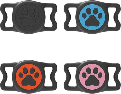 IP68 Waterproof Dog AirTag Holder for Dog Collar, Soft, Stretchy Silicone | Full-Body Protection, Easy Tool-Free Installation, Quiet, No-Dangle Fit, Lightweight, Fits Dog & Cat Collars of All Widths