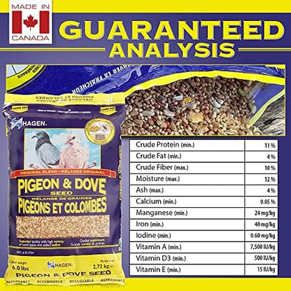 Hagen Pigeon & Dove Seed, Original Formula Bird Food, 6 lb Bag