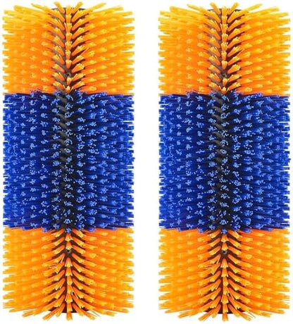 2PCS Livestock Scratch Brushes, Horse Scratcher Massage Brush Kit, Yellow