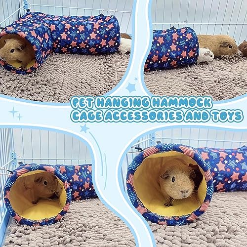 EAEDMY Guinea Pig Rat Ferret Hammock, Small Animal Corner Tunnel & Tubes & Bed for Hedgehog Piggy Chinchilla Hideout Toys and Cage Accessories