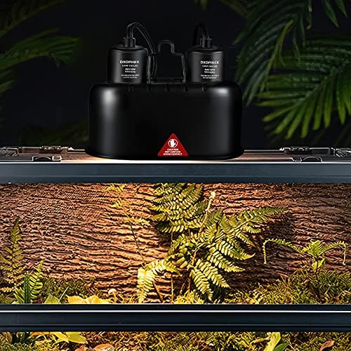 DXOPHIEX Nano Dual Reptile Heat Lamp Max 40W with Two Independent Switches