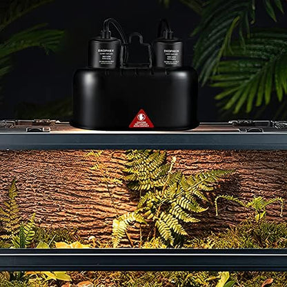 DXOPHIEX Nano Dual Reptile Heat Lamp Max 40W with Two Independent Switches