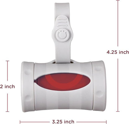 Ubbi Retractable Dog Poop Bag Holder and Dispenser with Silicone Strap Leash Attachment, Includes 2 Rolls of Lavender Scented Leakproof Waste Bags, Gray