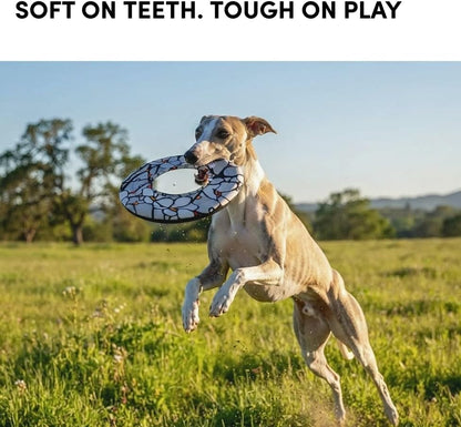 OllyDog Super Flyer | Durable Dog Frisbee | Soft & Lightweight Flying Disc | Gentle on Teeth & Gums | Water-Resistant Outdoor Toy (Magnolia)